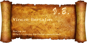 Vincze Bertalan névjegykártya